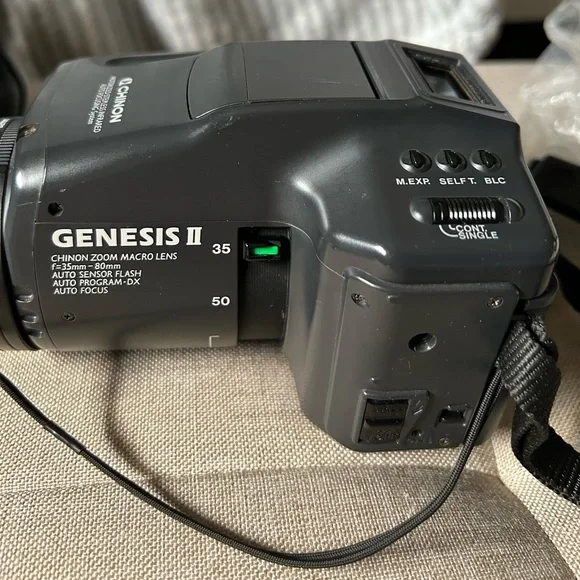 CHINON Genesis II film camera WITH ATTACHMENTS AND BATTERY